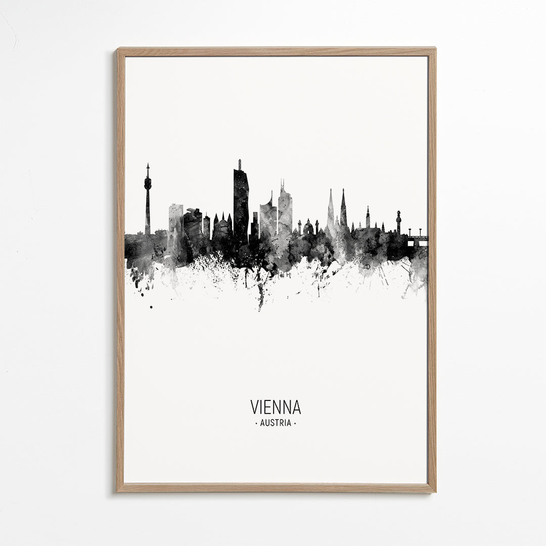 Vienna Skyline en blanco y negro