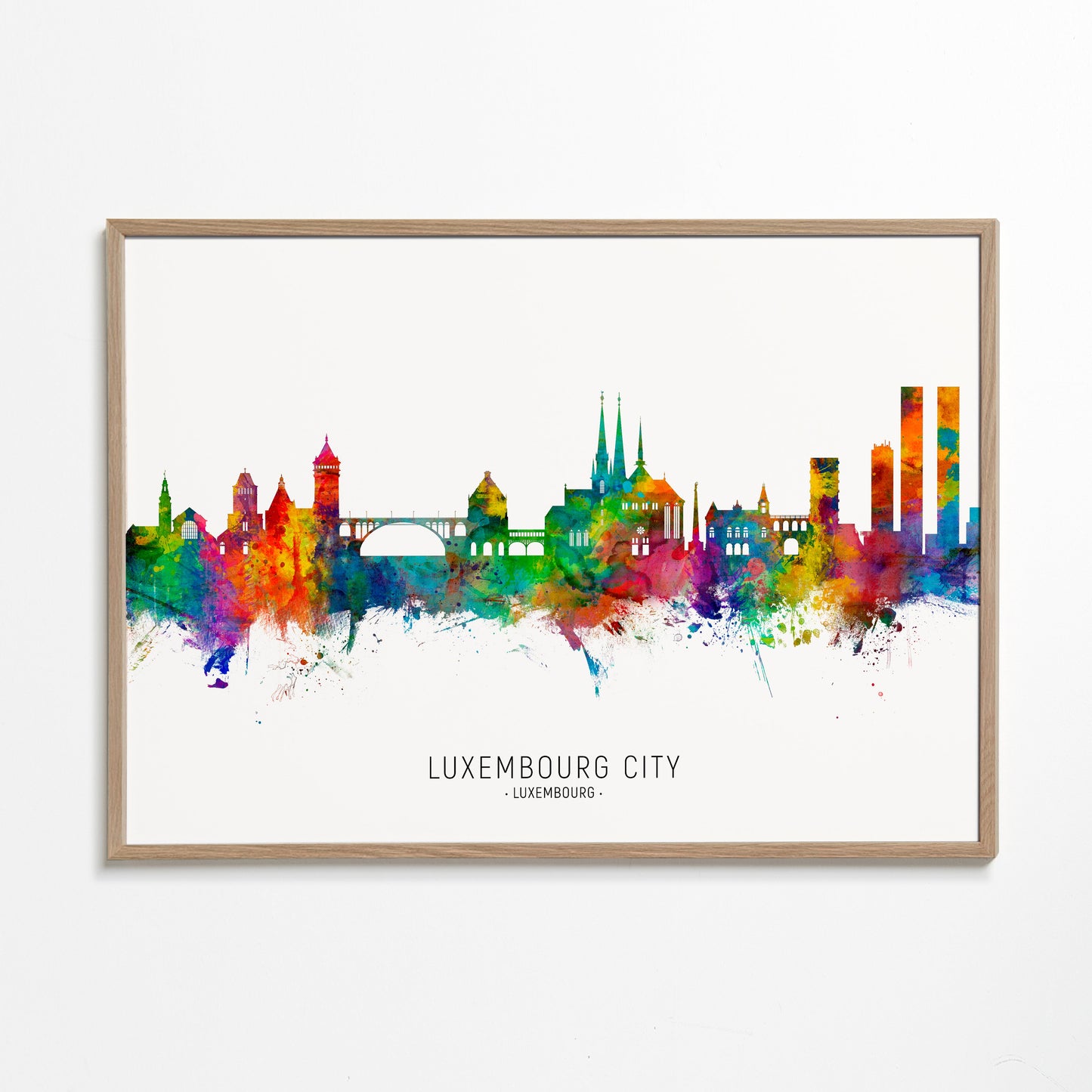 Luxembourg City Skyline multicolor