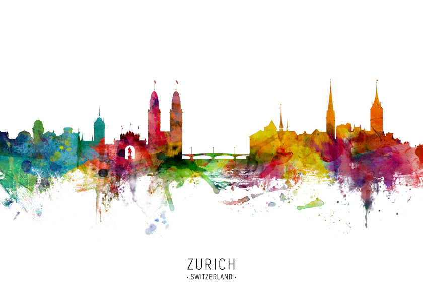 Zurich Skyline multicolor