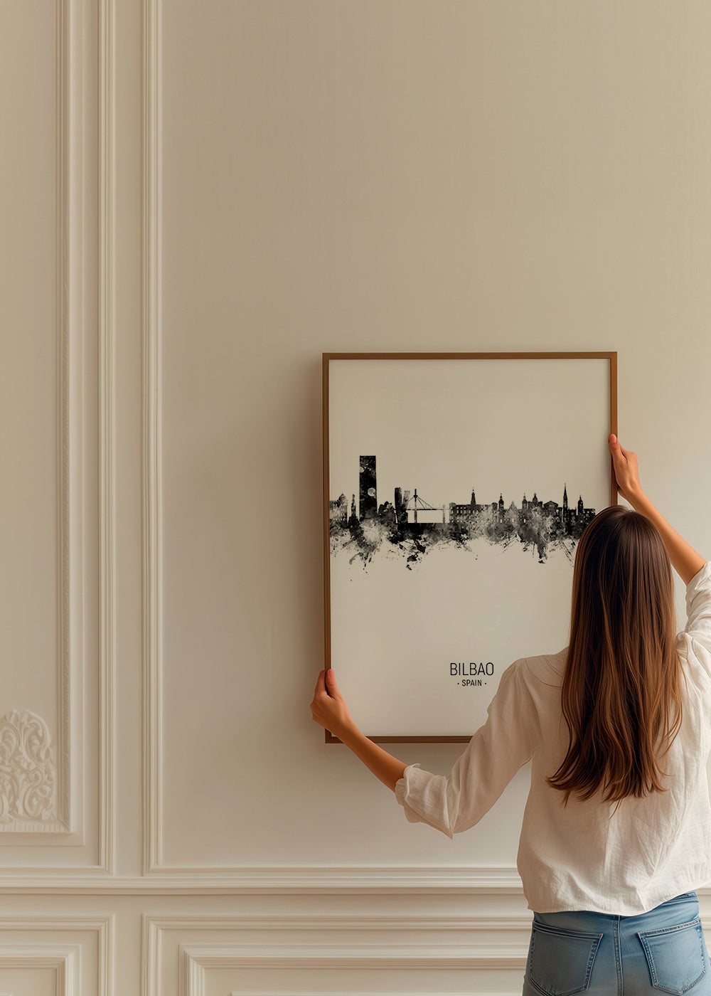 Bilbao Skyline blanco y negro