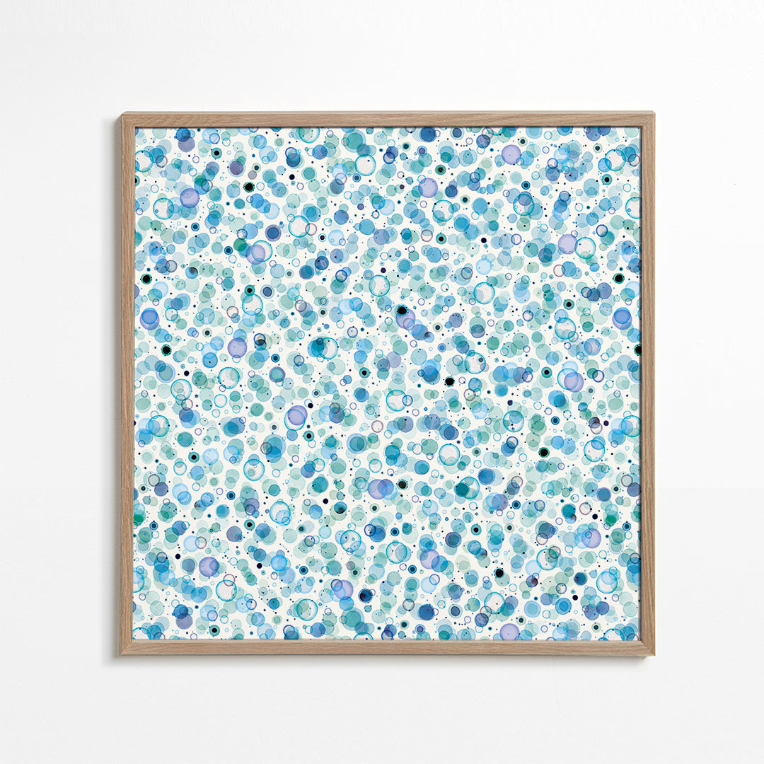 Cosmic Bubbles Blue Cuadrado