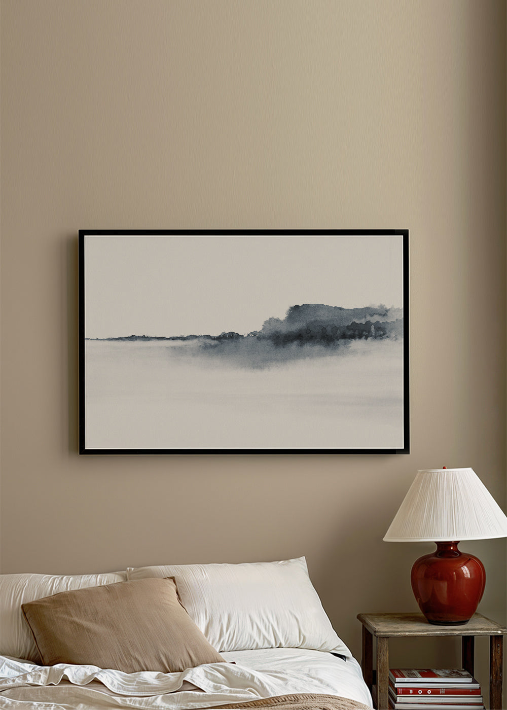 Watercolor landscape N 39 - Bluish gray