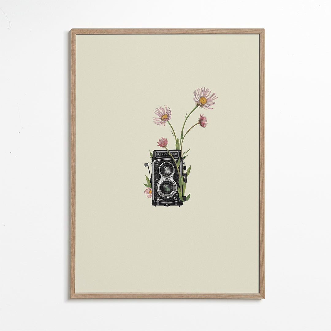 Floral rolleiflex camera