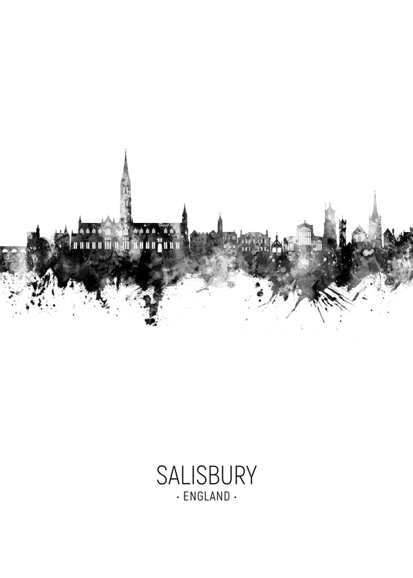 Salisbury Skyline blanco y negro