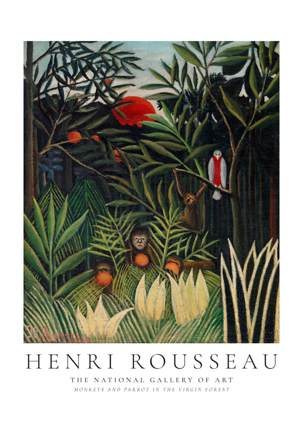Henri Rousseau Monkeys and Parrot in the Virgin Forest