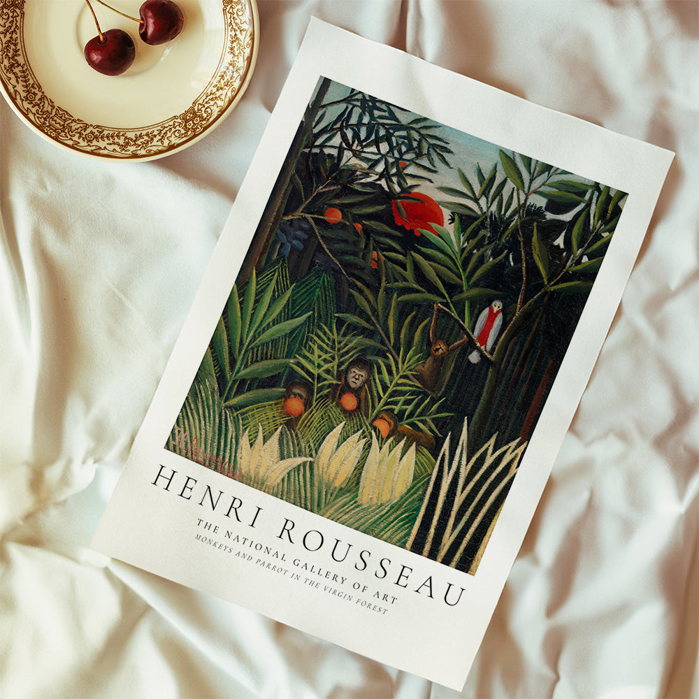 Henri Rousseau Monkeys and Parrot in the Virgin Forest