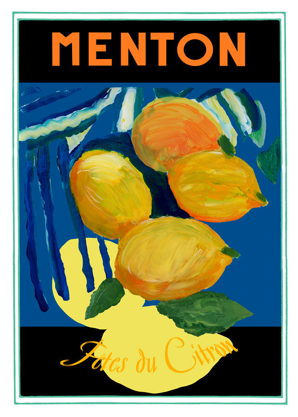 Lemons Menton Citrus Fruit Poster - cartissi