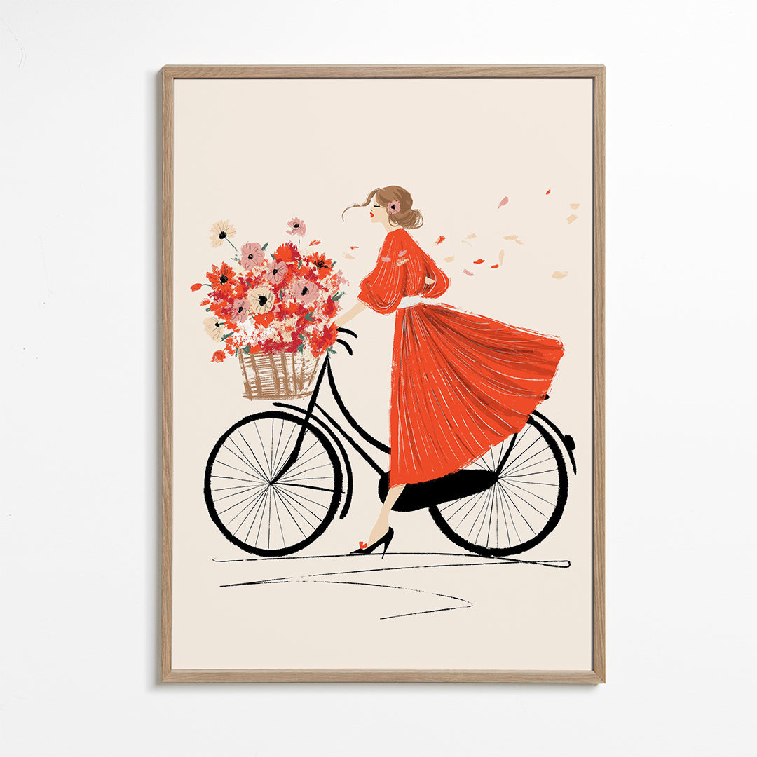 Illustration À bicyclette