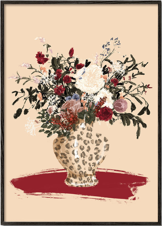 Ilustración Flowers in a leopard vase_bf
