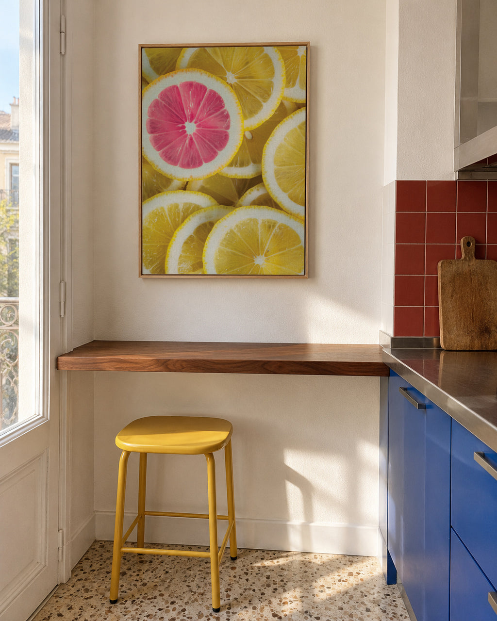 The pink lemon - Framed canvas in an interior