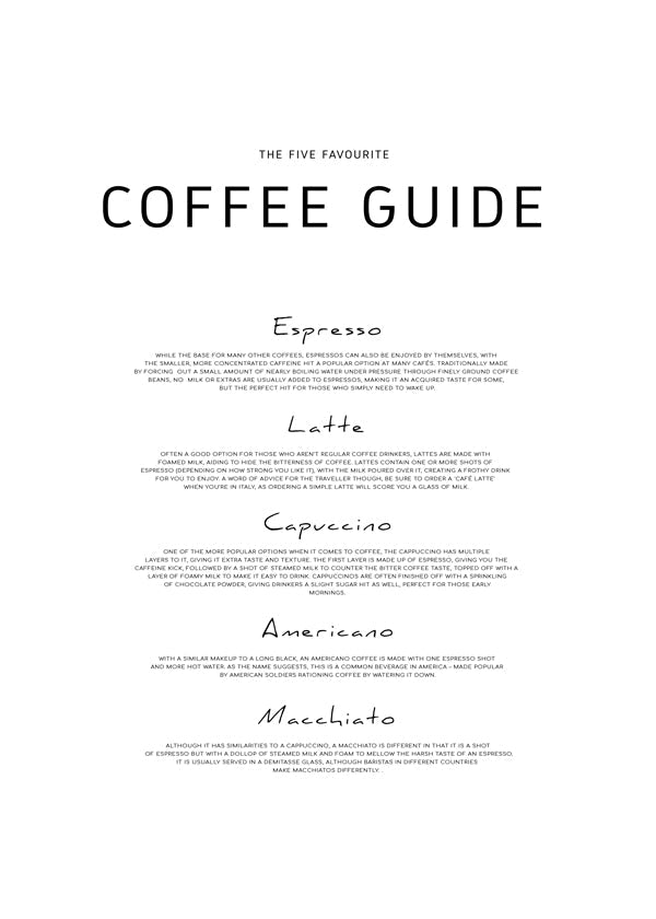 Coffee guide