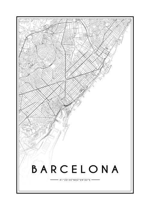 Barcelona map - Unframed art print