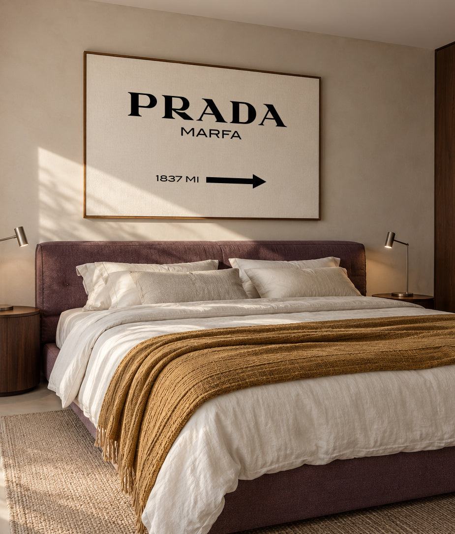 Prada Marfa - Framed canvas in an interior