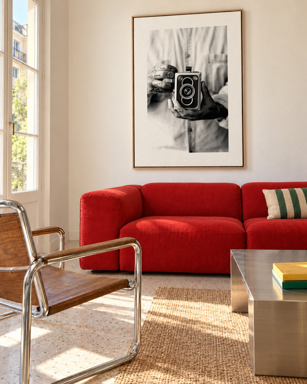 Vintage camera - Framed canvas in an interior