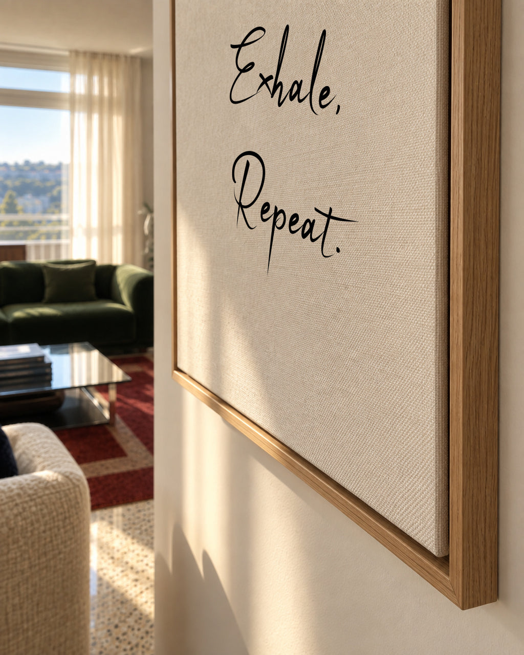 Inhale, Exhale, Repeat - Framed canvas detail