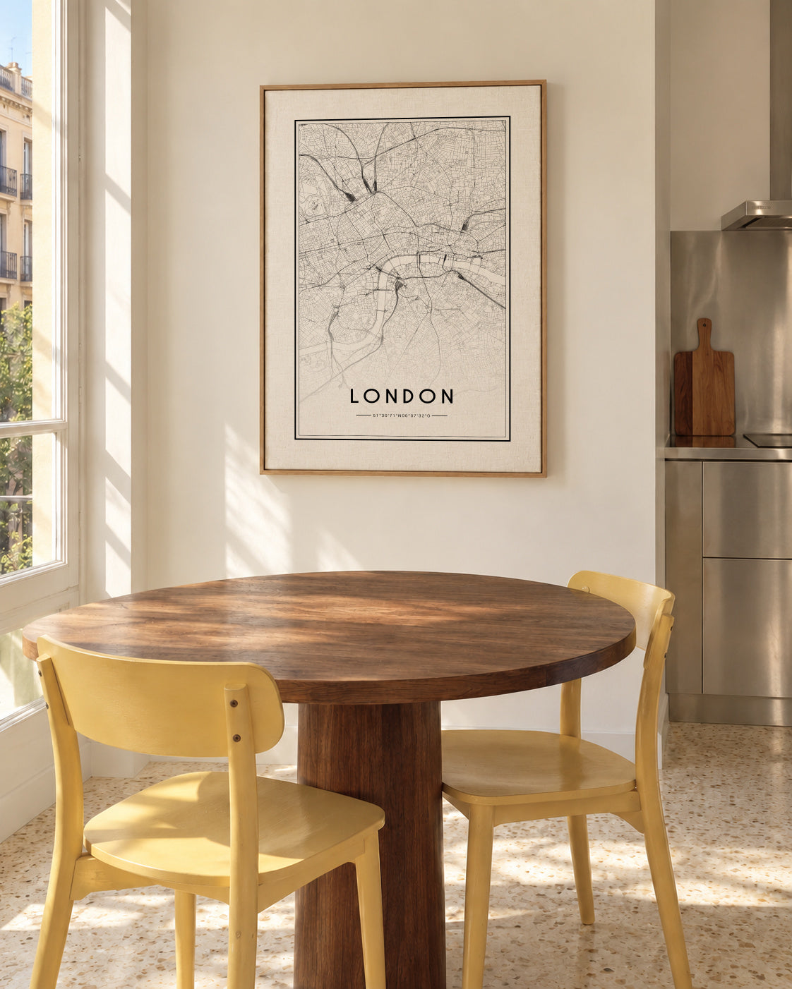 London map - Framed canvas in an interior