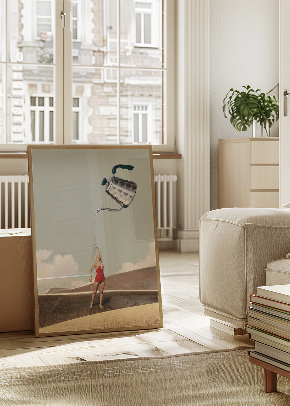 Stay hydrated - Framed poster in an interior