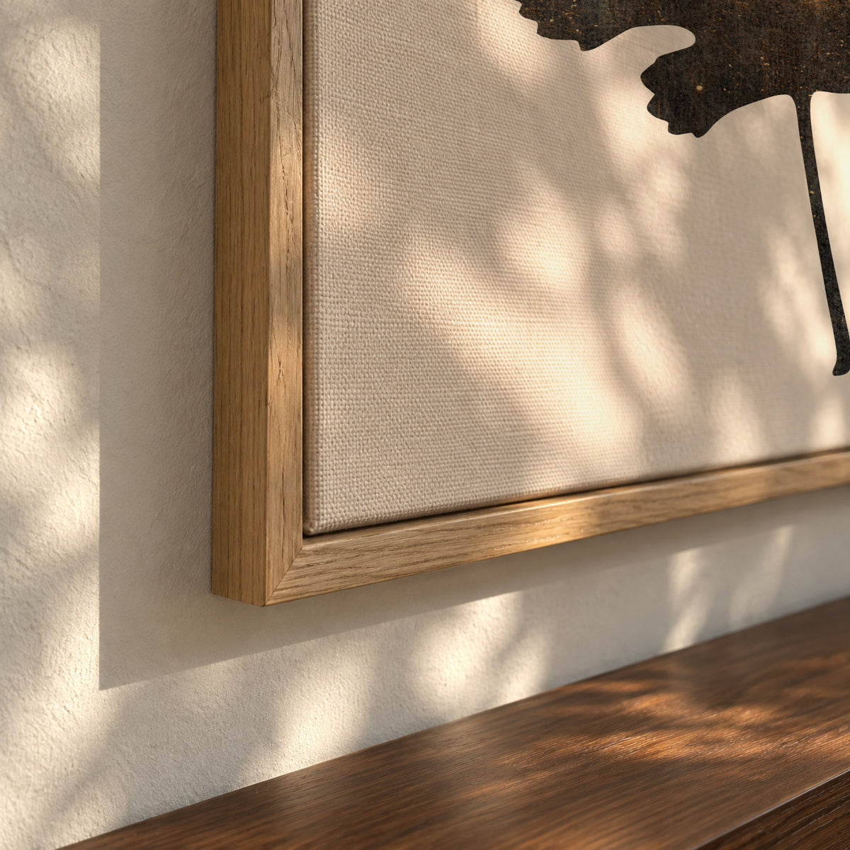 Golden leaf - Framed canvas detail