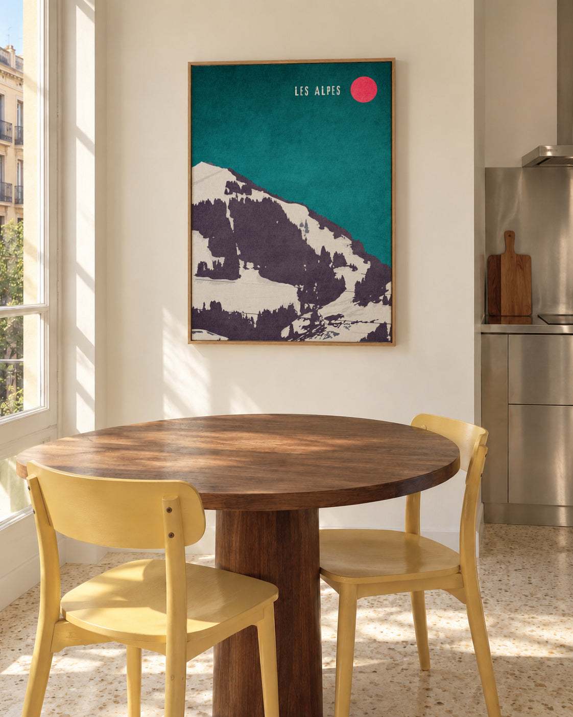 Les Alpes - Framed canvas in an interior
