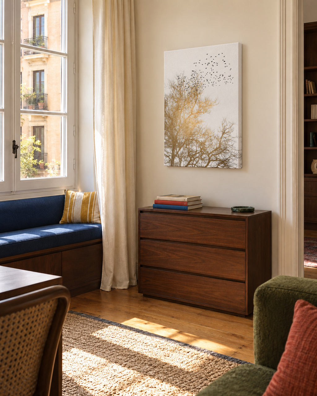 Golden skies - Unframed canvas in an interior