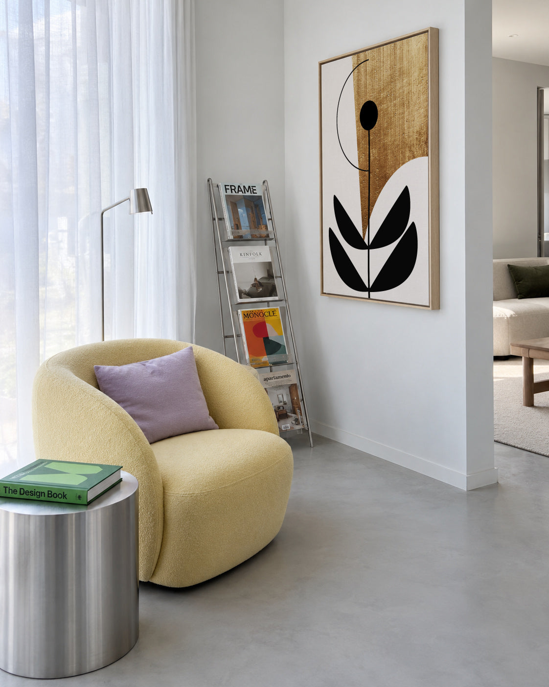 Nara Nero - Framed canvas in an interior