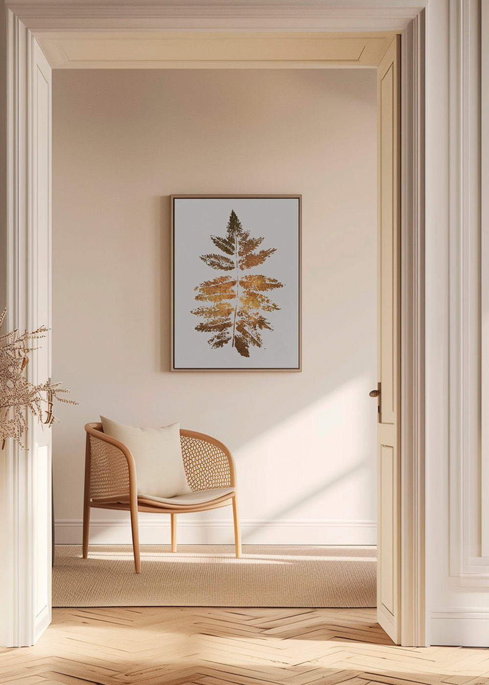 Oak leaf print - gold