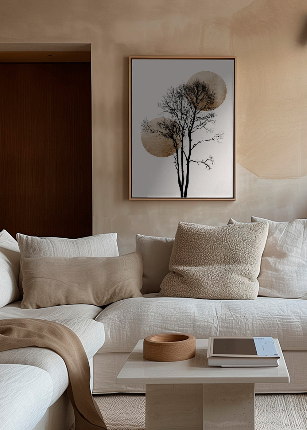 Sun and moon hiding - gold