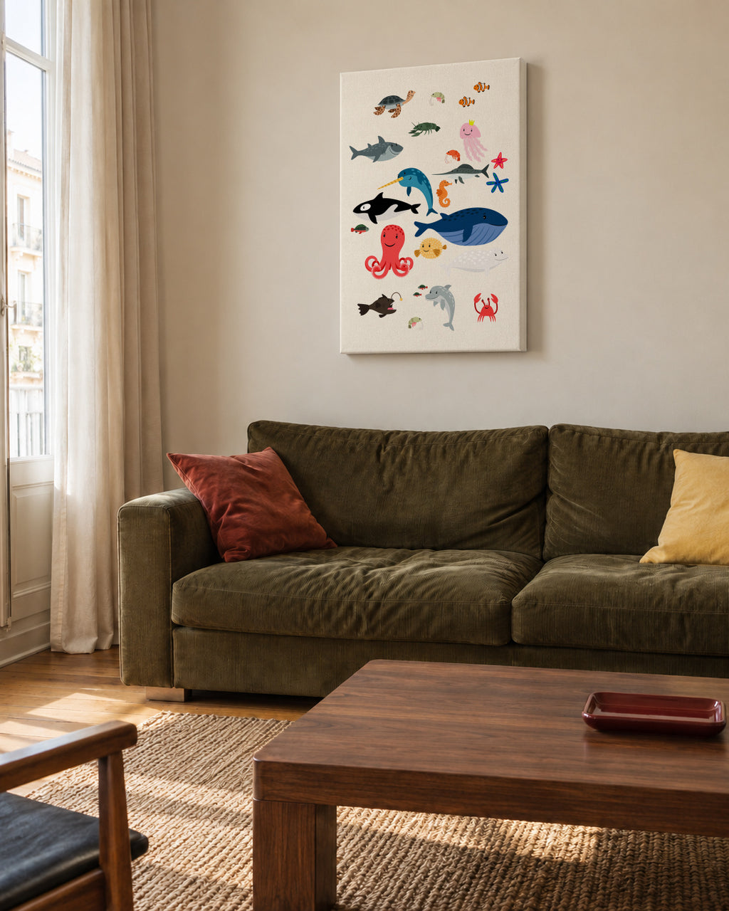 Ocean Wonderland - Unframed canvas in an interior