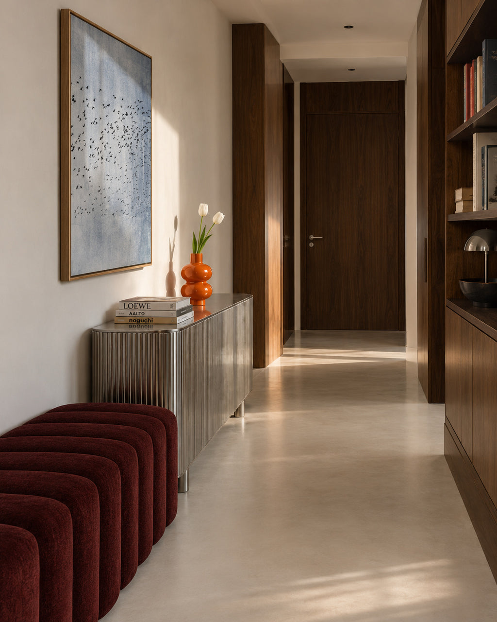 Moving on - Blue - Framed canvas in an interior
