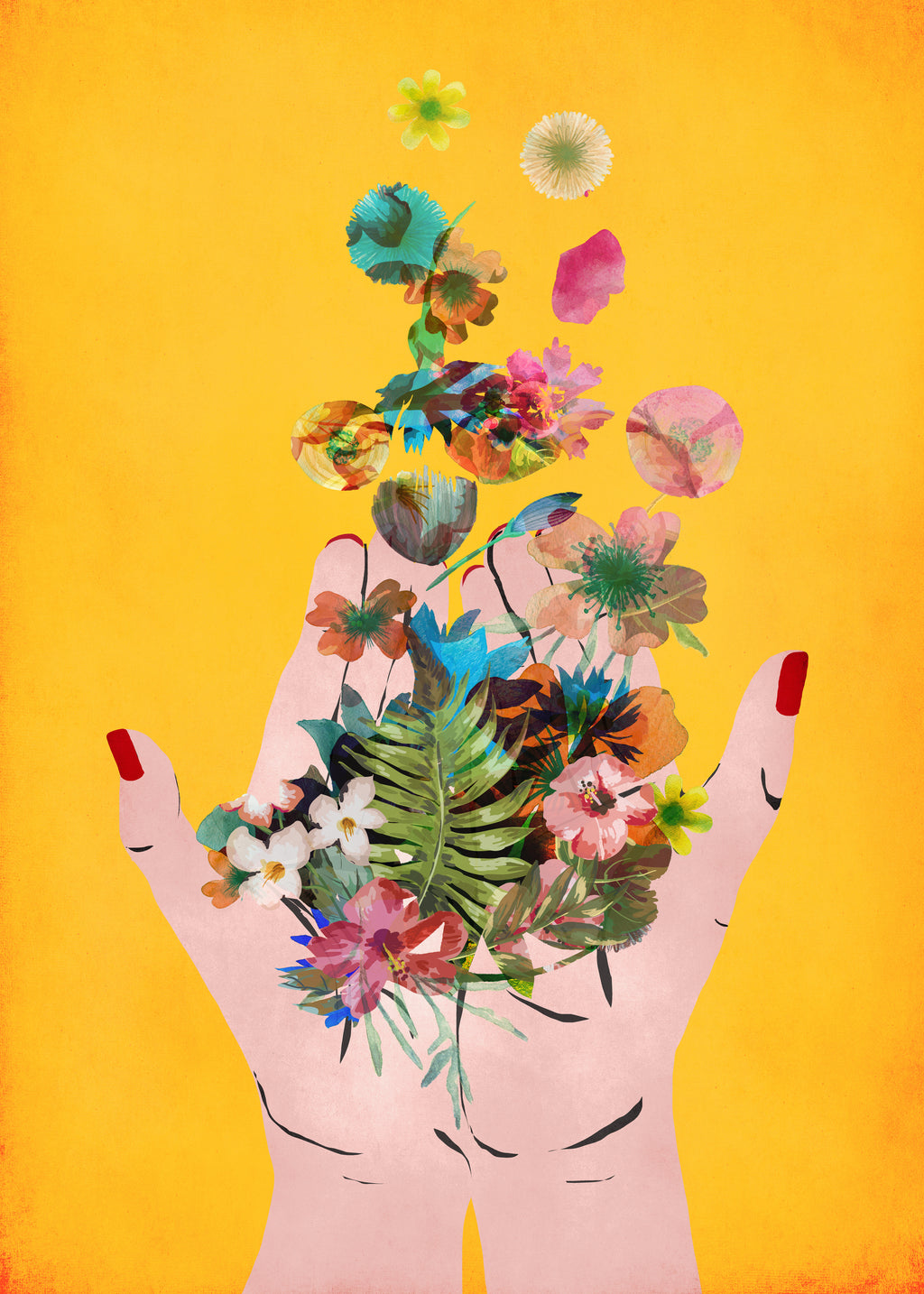 Fridas hands yellow - Unframed art print