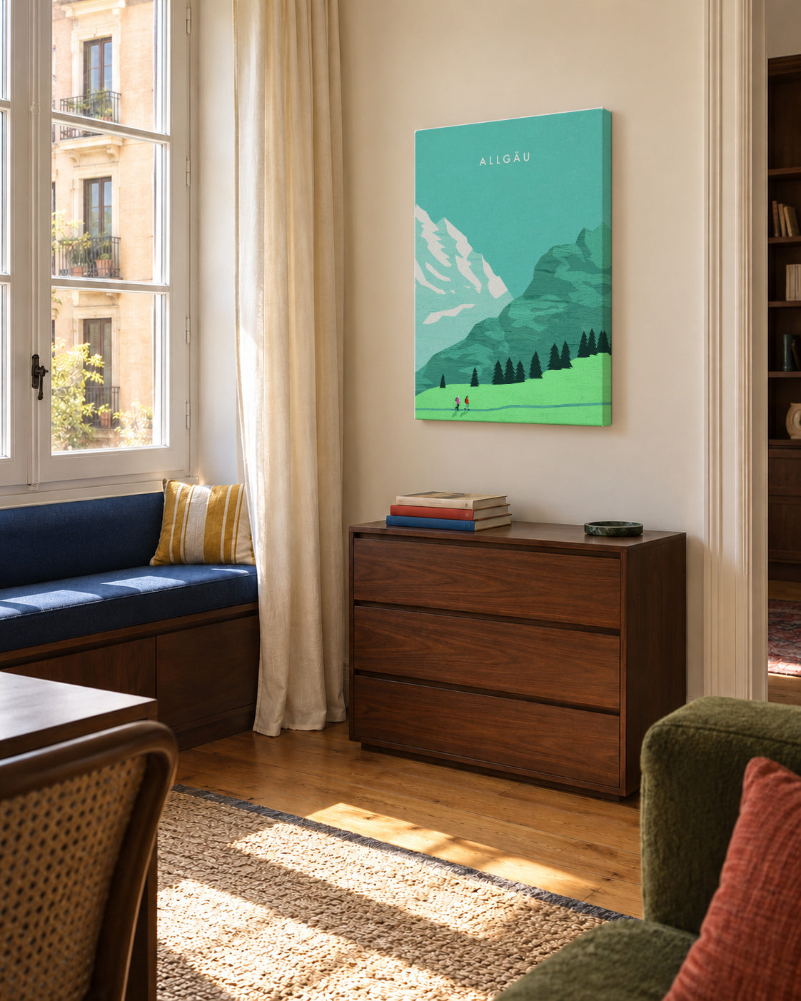 Allgäu - Unframed canvas in an interior