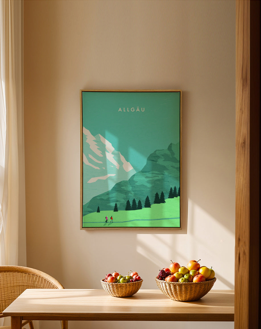 Allgäu - Framed canvas in an interior