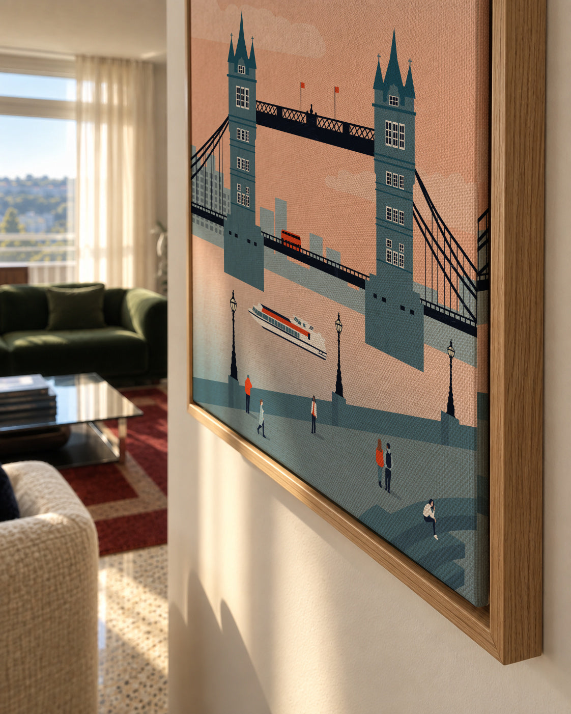 London - Framed canvas detail