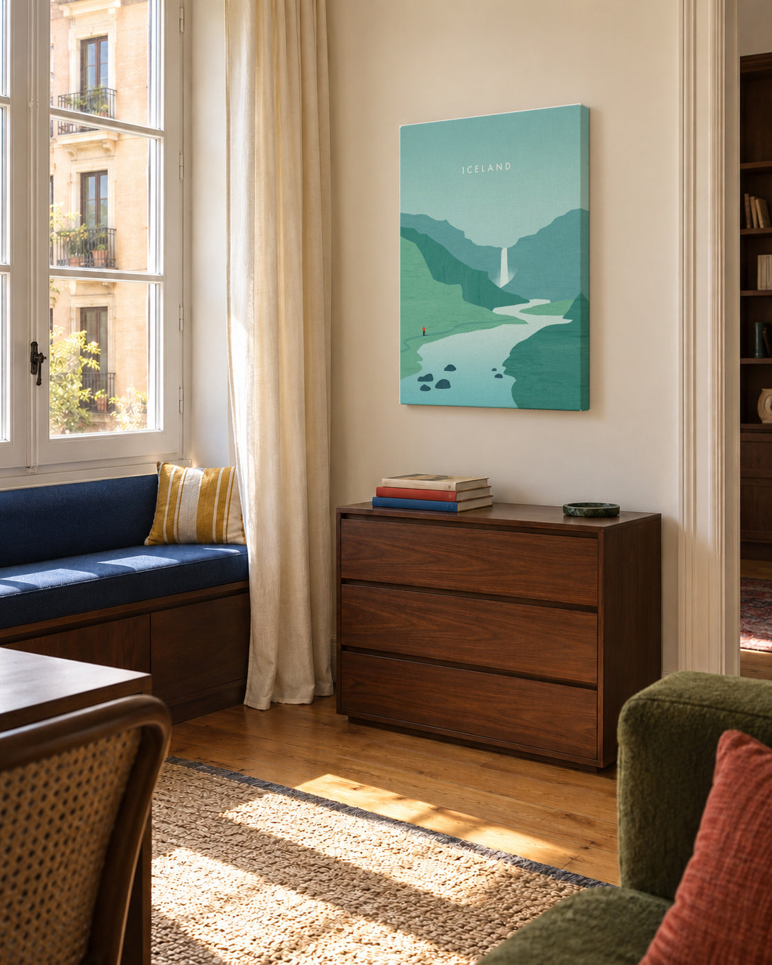 Iceland - Unframed canvas in an interior