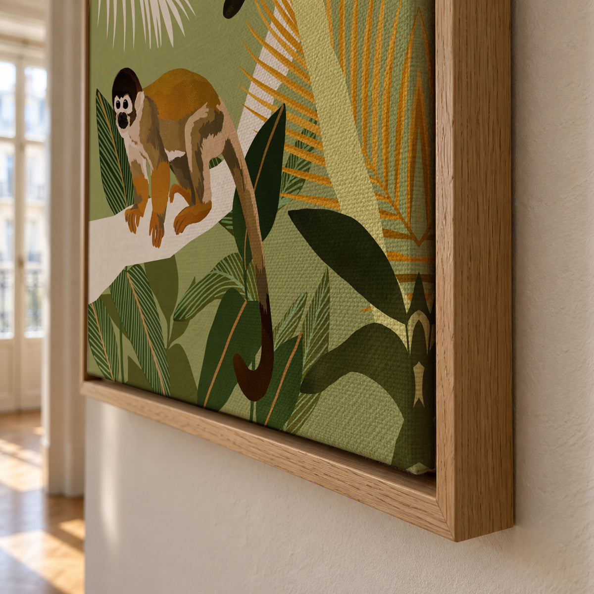 Monkey Friends - Framed canvas detail