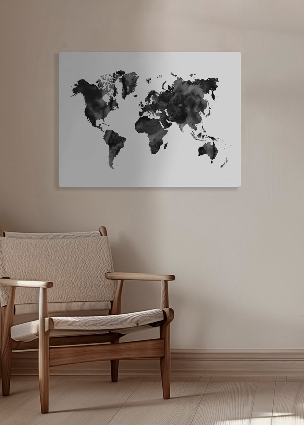 Black and white World Map