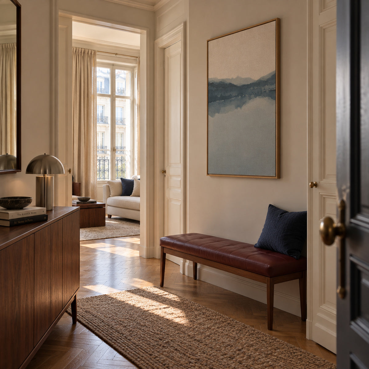 Watercolor Landscape N 11 - Framed canvas in an interior