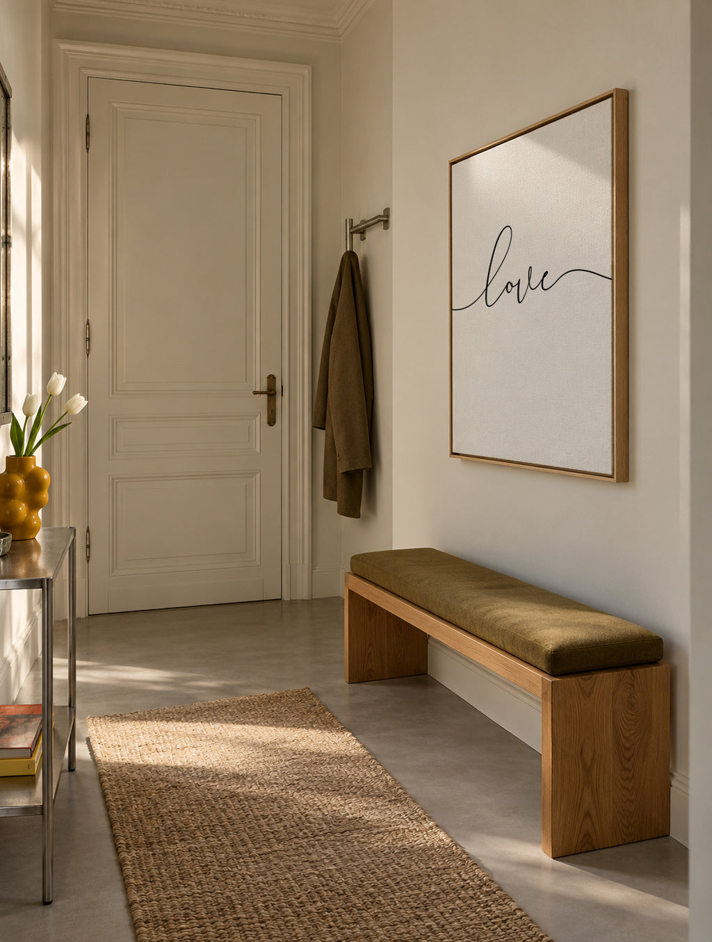 Love Lives Here 1/3 - Framed canvas in an interior