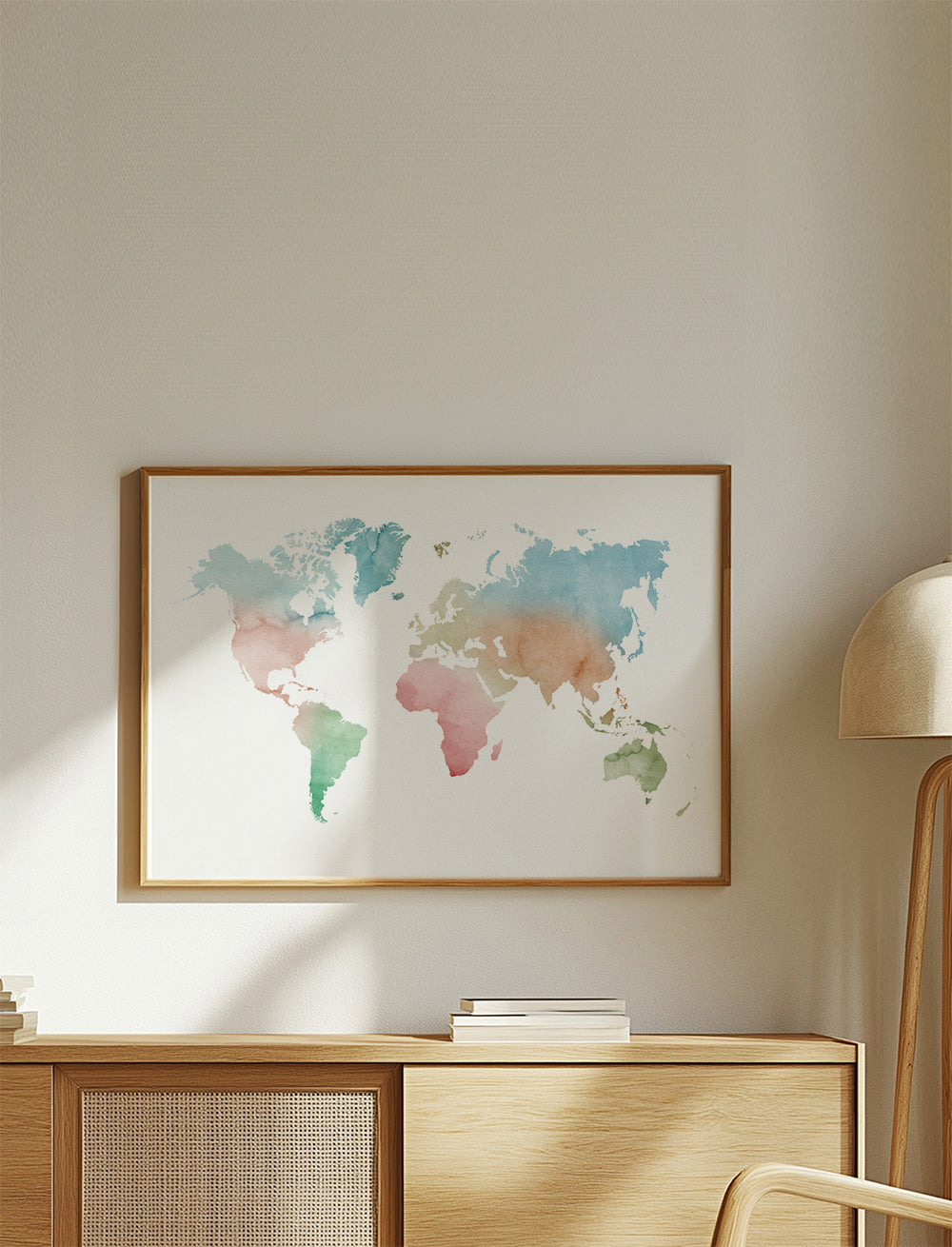Watercolor World Map - Pastel colors