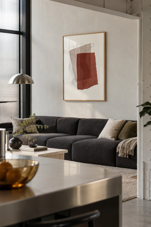 Abstract N 35 - Burnt Orange - Framed poster in an interior