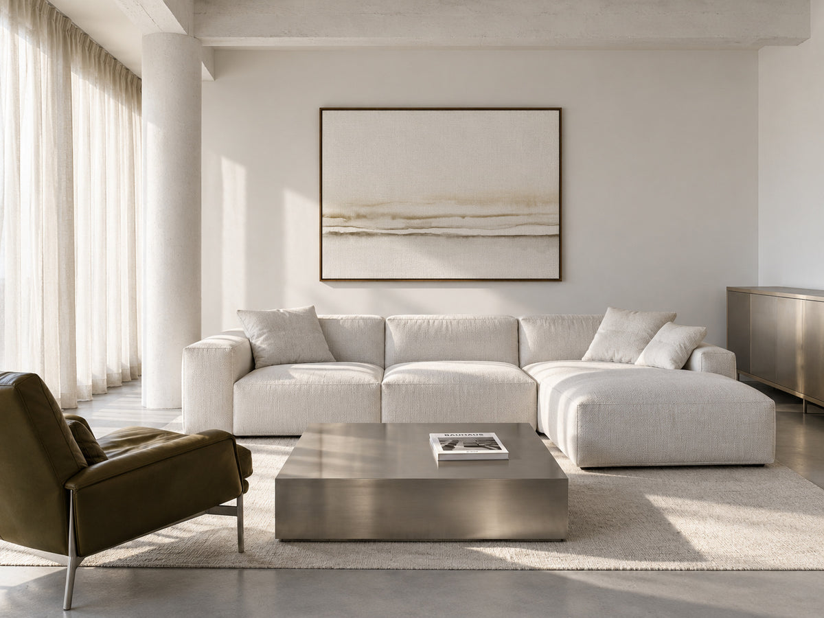 Watercolor Landscape N 34 - Framed canvas in an interior