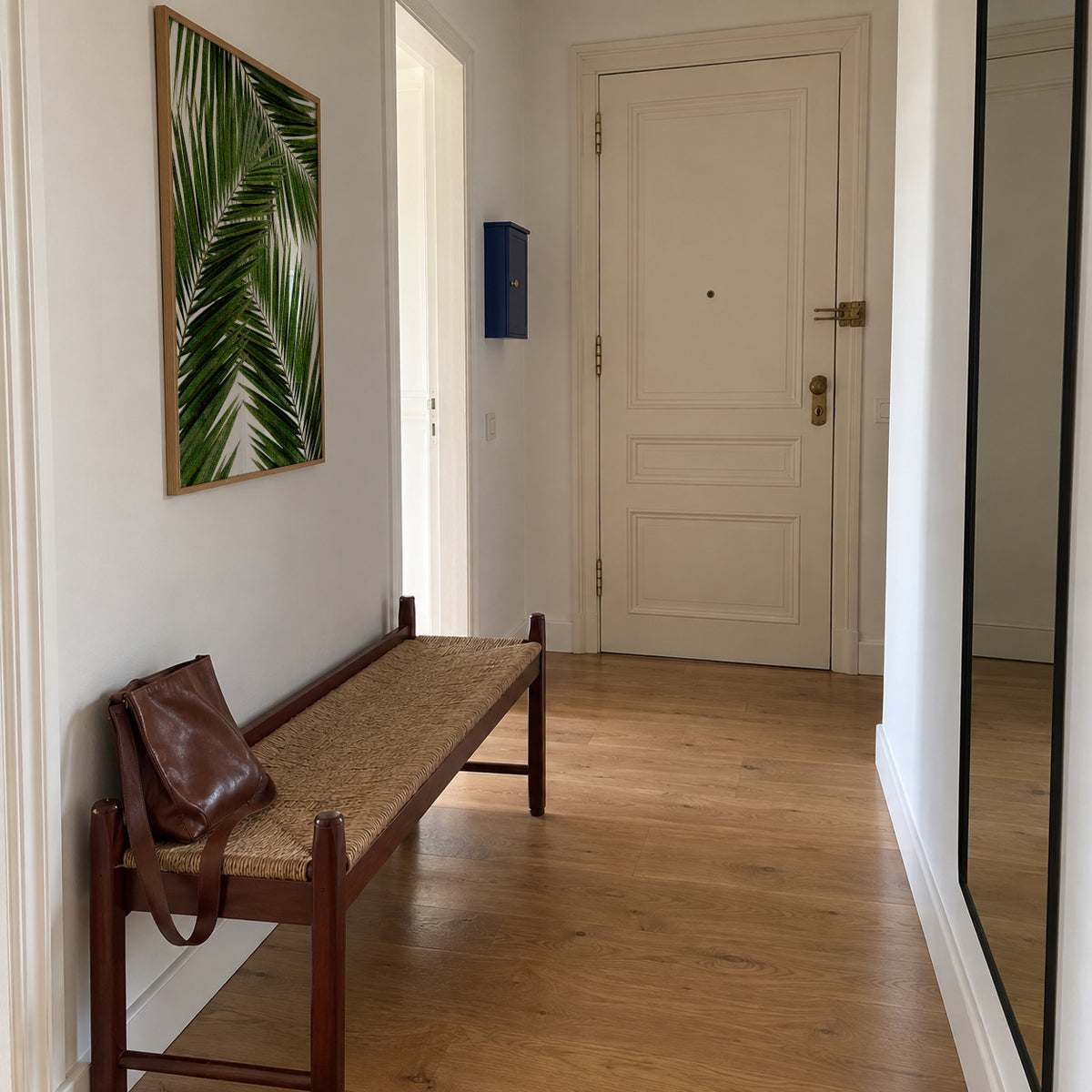 Palm Leaf III - Framed poster in an interior