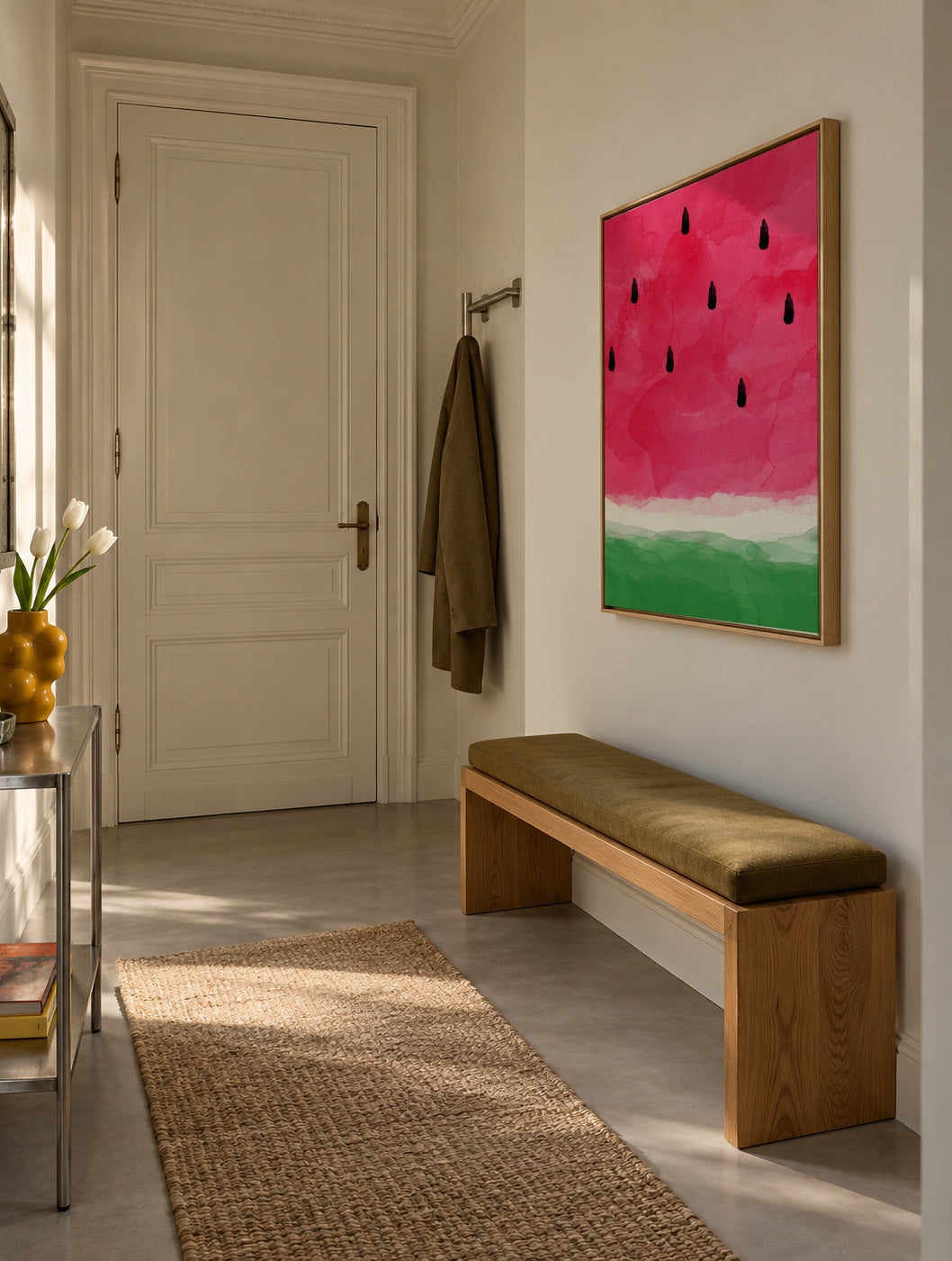 Watermelon abstract - Framed canvas in an interior