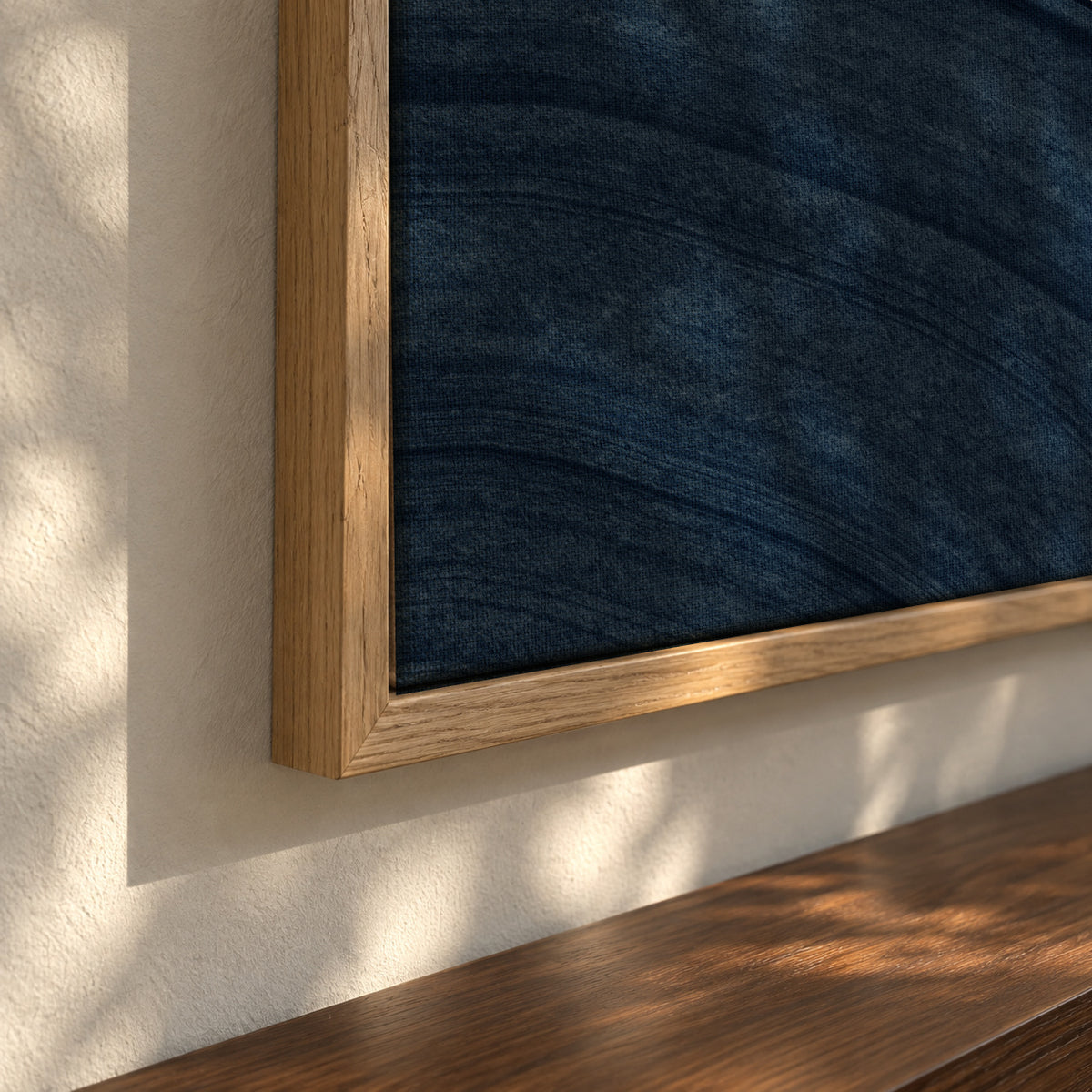 Minimalist Painting Blue II - Framed canvas detail