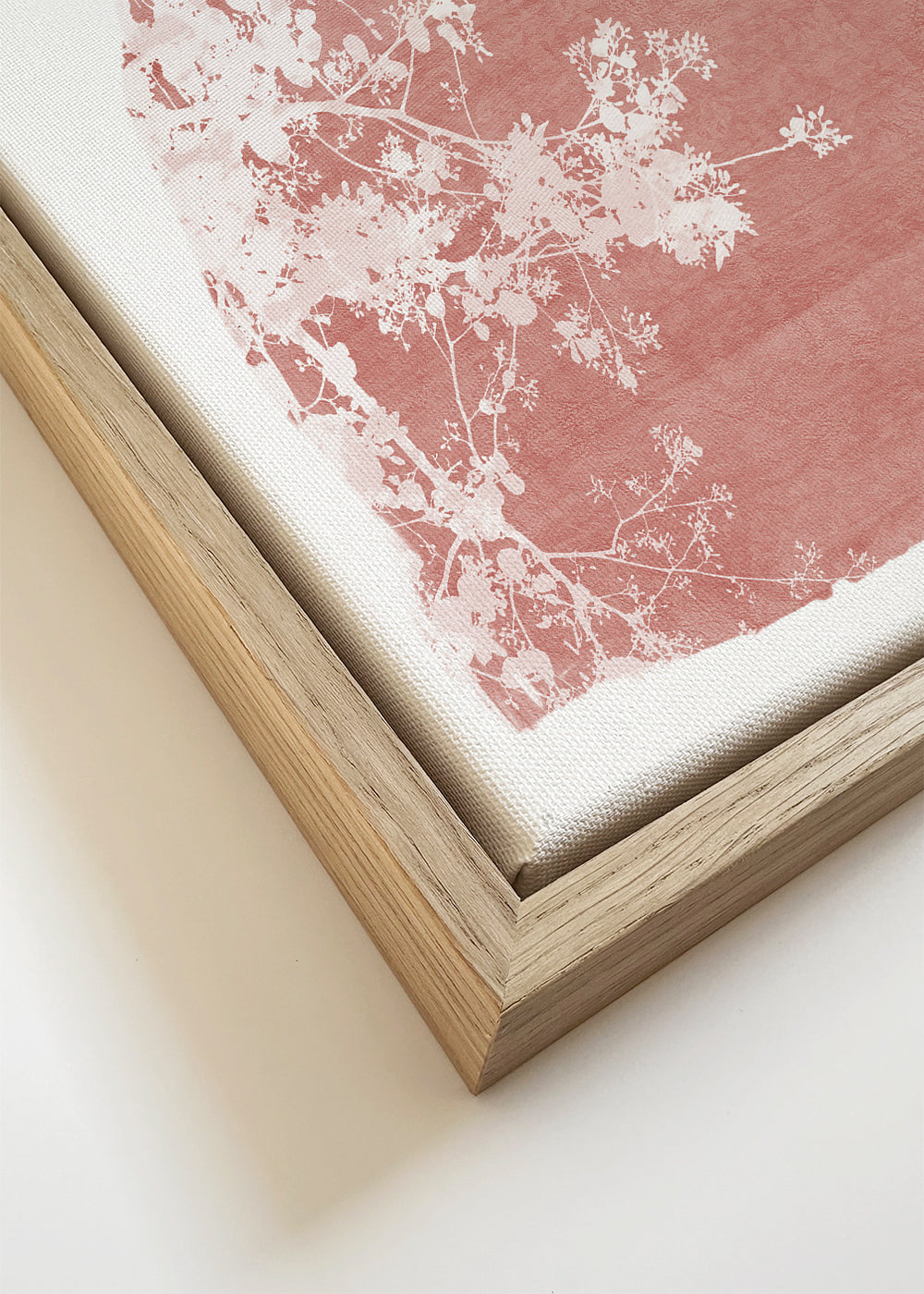 Tree foliage on red paint