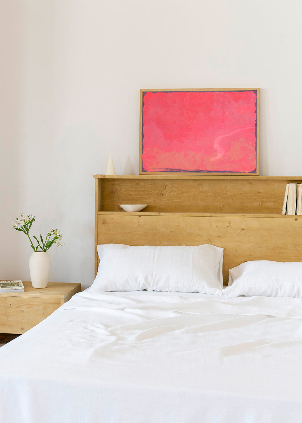 Minimal Abstract Fuschia Colorfield Painting 01