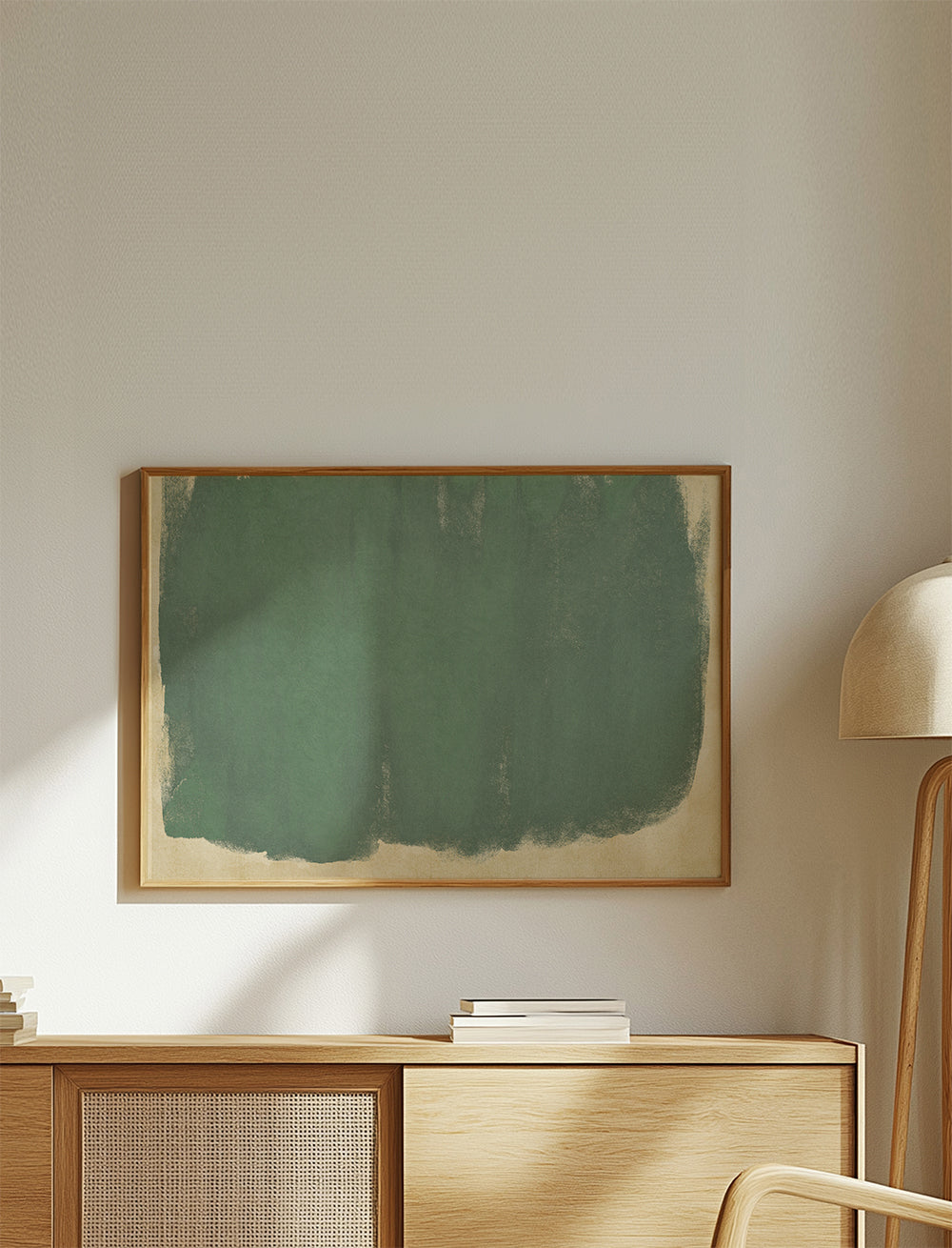 Minimal Abstract Green Colorfield Painting 01