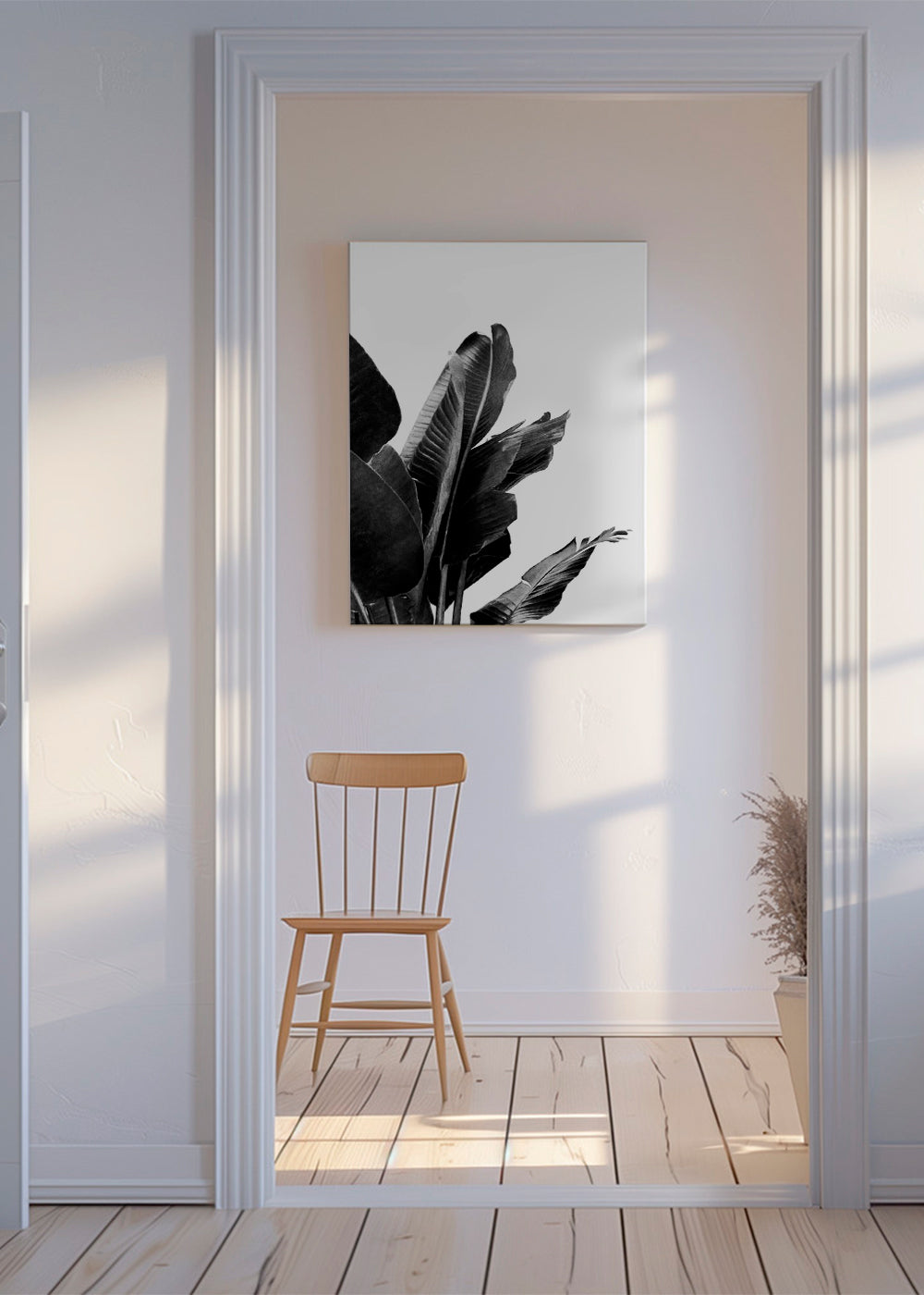 Bird of Paradise Plant Black and White 02