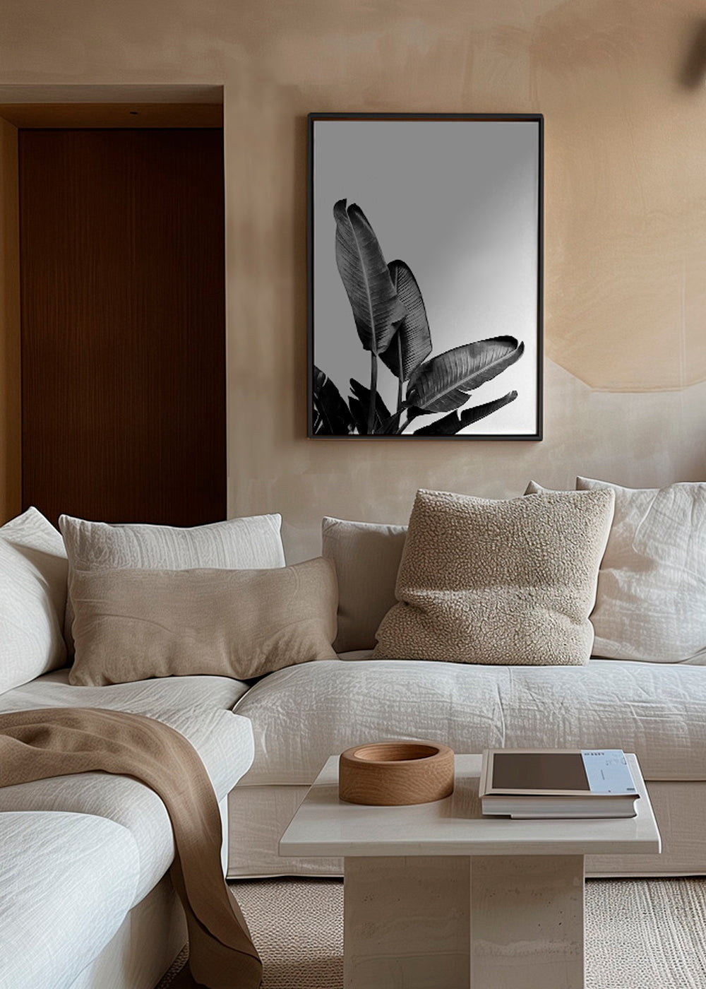 Bird of Paradise Plant Black and White 03