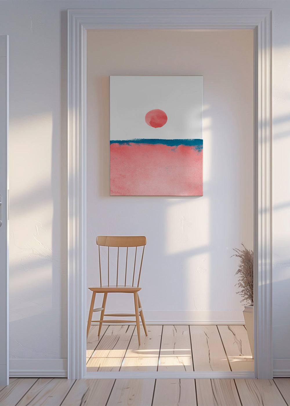 Minimal Landscape Pink and Navy Blue 02